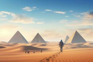 ägyptische Pyramiden in der Wüste foto