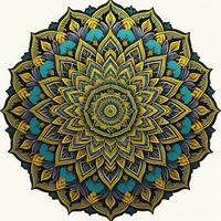 Mandala. Jahrgang dekorativ Elemente. Hand gezeichnet Hintergrund. Islam, Arabisch, indisch, Ottomane Motive. generativ ai foto