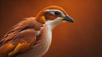 schön Vogel auf ein braun Hintergrund. Tierwelt Szene von Natur. generativ ai foto