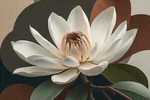 schön Weiß Lotus Blume auf schwarz Hintergrund. generativ ai foto