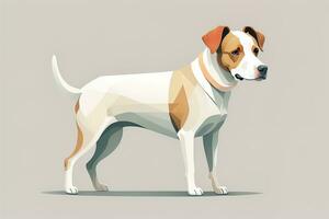 Jack Russell Terrier im niedrig poly Stil. Vektor Illustration. generativ ai foto