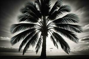 Palme Baum auf das Strand. Sommer- Ferien Konzept. ai generativ foto