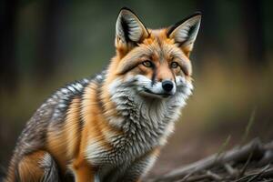 Porträt von ein rot Fuchs, Vulpes Vulpes. ai generativ foto