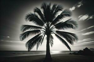 Palme Baum auf das Strand. Sommer- Ferien Konzept. ai generativ foto