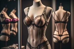 sinnlich Dessous auf ein Mannequin. ai generativ foto