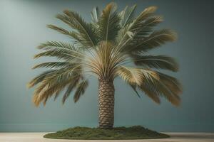 Palme Baum auf das Strand. Sommer- Ferien Konzept. ai generativ foto