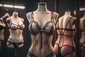 sinnlich Dessous auf ein Mannequin. ai generativ foto