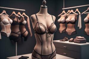 sinnlich Dessous auf ein Mannequin. ai generativ foto