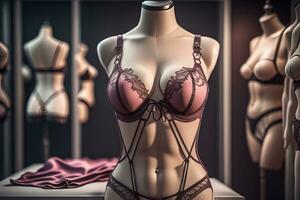 sinnlich Dessous auf ein Mannequin. ai generativ foto