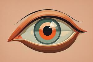 Vektor Illustration von ein schön Frau Auge. ai generativ foto