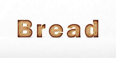 Brot Typografie Text Design Illustration Hintergrund, ai generativ foto