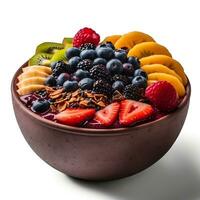 acai Schüssel mit Früchte generativ ai foto