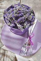 Präsentation von Lavendel Blume foto