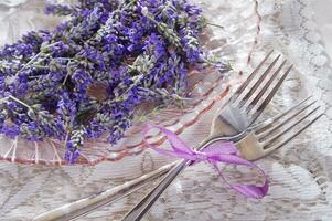 Präsentation von Lavendel Blume foto