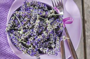 Präsentation von Lavendel Blume foto