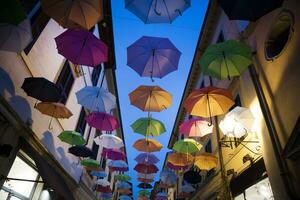 Regenschirme von anders Farben foto