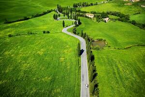 Straße von Montichiello siena foto