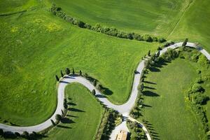 Straße von Montichiello siena foto