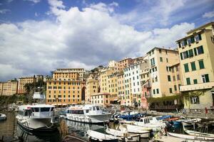 das charakteristisch Dorf von Camogli Genua Italien foto