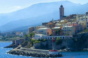 fotografisch Aussicht von das Stadt von Bastia Frankreich foto