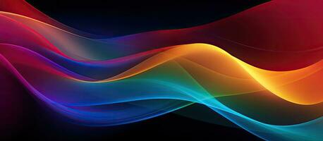 ein Hintergrund mit ein dunkel, körnig Farbe Gradient Welle, mit lila, Rot, Gelb, Blau, und foto
