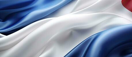 das Französisch Seide Flagge Eigenschaften ein Weiß Sektion zum Text. foto