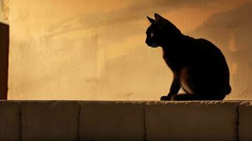 Mauer Katze Silhouette foto