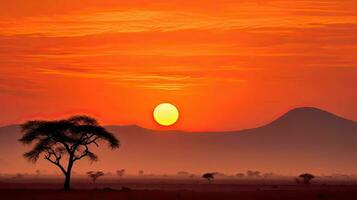 Sonnenaufgang im Uganda s kidepo Senke National Park foto