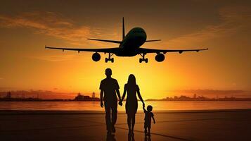 Gliederung von Familie und Flugzeug foto