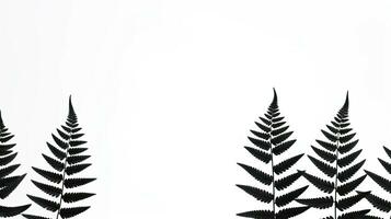 isoliert schwarz Silhouetten von Farn Blätter auf Weiß foto