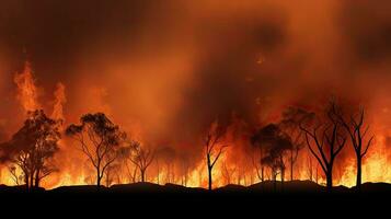 Feuer im Spanisch Region von Asturien foto