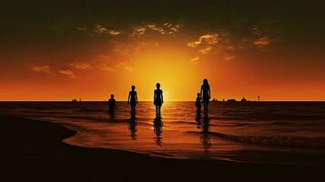 Menschen auf das Strand im Gliederung foto