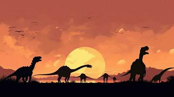 Dinosaurier Umrisse Silhouette foto
