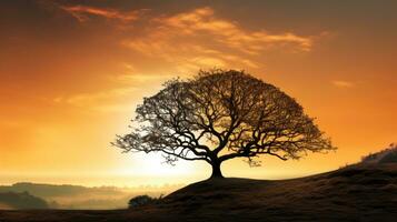 Silhouette von Landschaft Baum im Foto