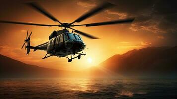 Hubschrauber Hubschrauber Silhouette foto
