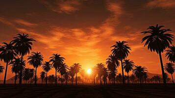 silhouettiert asiatisch Palme Baum während Sonnenuntergang foto