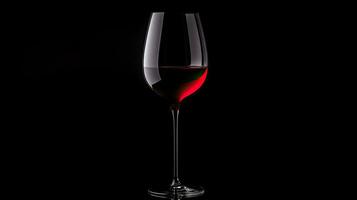 Silhouette von ein Wein Glas auf ein schwarz Hintergrund foto