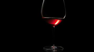 Silhouette von ein Wein Glas auf ein schwarz Hintergrund foto