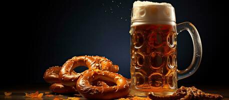 Deutsche Bier Stein und Snack foto