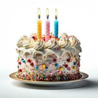 Geburtstag Kuchen isoliert foto