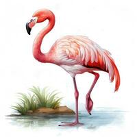 Aquarell Rosa Flamingo isoliert foto