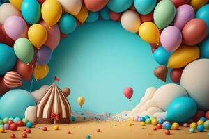 3d Hintergrund mit Luftballons und Kopieren Raum foto