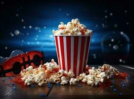 Popcorn auf ein lebendig Hintergrund foto