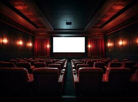 groß Kino mit leeren Bildschirm Attrappe, Lehrmodell, Simulation foto