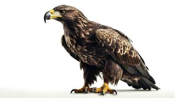 golden Adler aquila Chrysaetos Stehen voll Körper isoliert auf Weiß Hintergrund. ai generiert foto