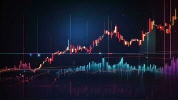 Lager Markt Forex Handel Graph Leuchter Diagramm, finanziell Investition Konzept, Wirtschaft, Geschäft ai generiert foto