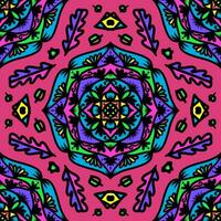 nahtlos Muster Blume mit mandala, Jahrgang dekorativ Elemente, Jahrgang dekorativ Elemente Illustration, ethnisch Mandala mit bunt Stammes- Ornamente, bunt Blume Muster foto