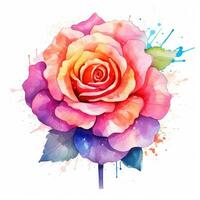 Aquarell Rose Blume isoliert foto