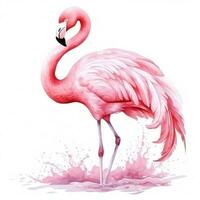 Aquarell Rosa Flamingo isoliert foto