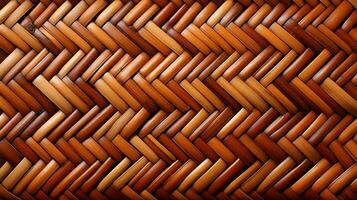 gewebte Bambus Hintergrund oben Aussicht , traditionell gewebte Bambus Muster ,generativ ai foto